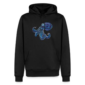 Oktopus - Männer Premium Bio Hoodie - Schwarz - Vorne - Nico (187cm)