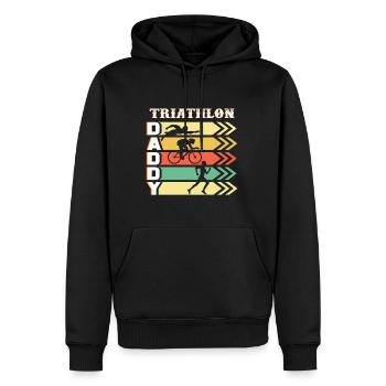 Triathlon Geschenkidee Vater Papa Triathlet Daddy - Männer Premium Bio Hoodie - Schwarz - Vorne - Nico (187cm)