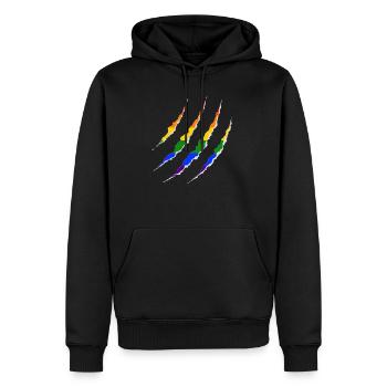 LGBT Wunde Gay Pride Regenbogen Coming Out - Männer Premium Bio Hoodie - Schwarz - Vorne - Nico (187cm)
