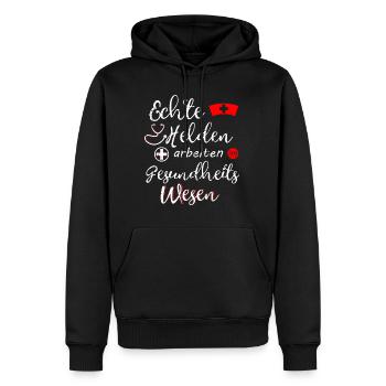 Krankenschwester Gesundsheitswesen Spruch Geschenk - Männer Premium Bio Hoodie - Schwarz - Vorne - Nico (187cm)