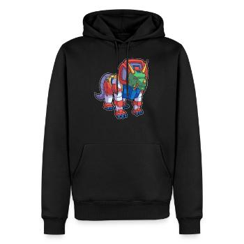 Triceratops robot dinosaur - Men’s Premium Organic Hoodie - black - Front - Nico (187cm)