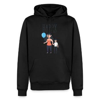 Mutter Sohn Muttertag Tshirt Geschenk - Männer Premium Bio Hoodie - Schwarz - Vorne - Nico (187cm)