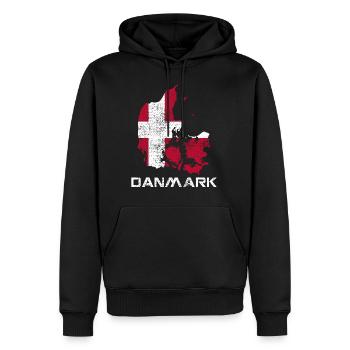 Dänemark Dänische Flagge Karte - Männer Premium Bio Hoodie - Schwarz - Vorne - Nico (187cm)