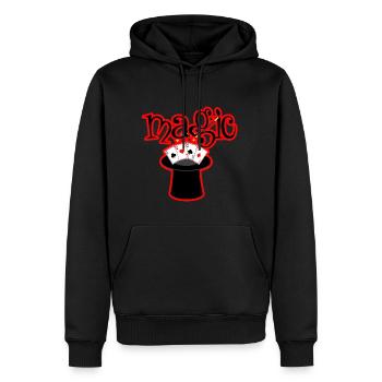 Magicien magicien avec des tours de magie - Sweat à capuche Premium bio Homme - noir - Devant - Nico (187cm)
