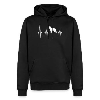 Battement de coeur de berger allemand Propriétaire de chien de conception drôle - Sweat à capuche Premium bio Homme - noir - Devant - Nico (187cm)
