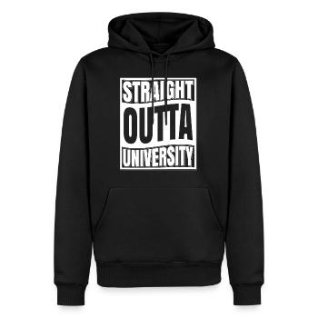 Straight Outta University T-Shirt Abschluss 2019 - Männer Premium Bio Hoodie - Schwarz - Vorne - Nico (187cm)