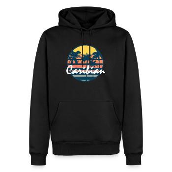Karibik Palmen - Männer Premium Bio Hoodie - Schwarz - Vorne - Nico (187cm)