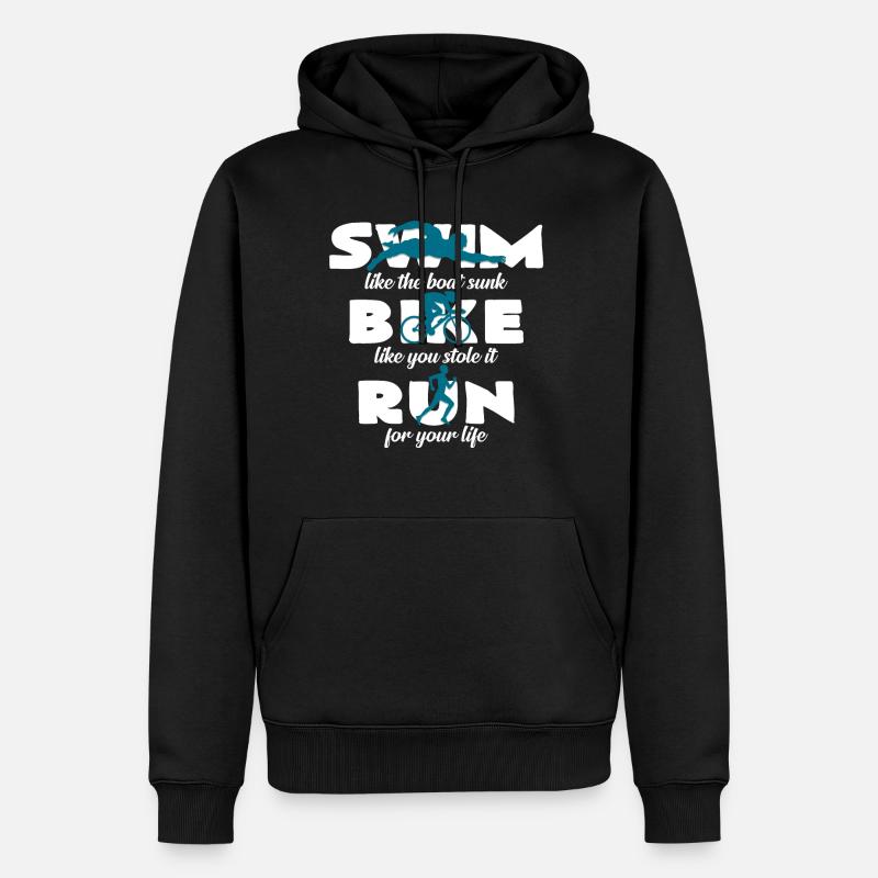 Triathlon - Sweat à capuche Premium bio Homme - noir