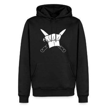 Chef T-Shirt Geschenk Koch Köchin - Männer Premium Bio Hoodie - Schwarz - Vorne - Nico (187cm)