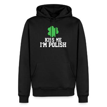 St. Patricks Day Kleeblatt Polnischer Kuss - Männer Premium Bio Hoodie - Schwarz - Vorne - Nico (187cm)