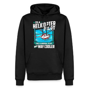 Heli pilote d'hélicoptère cadeau d'hélicoptère - Sweat à capuche Premium bio Homme - noir - Devant - Nico (187cm)