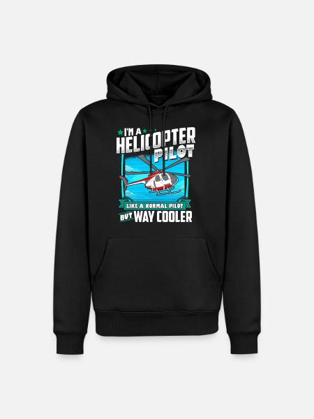 Heli helicopter pilot helicopter gift - Men’s Premium Organic Hoodie - black