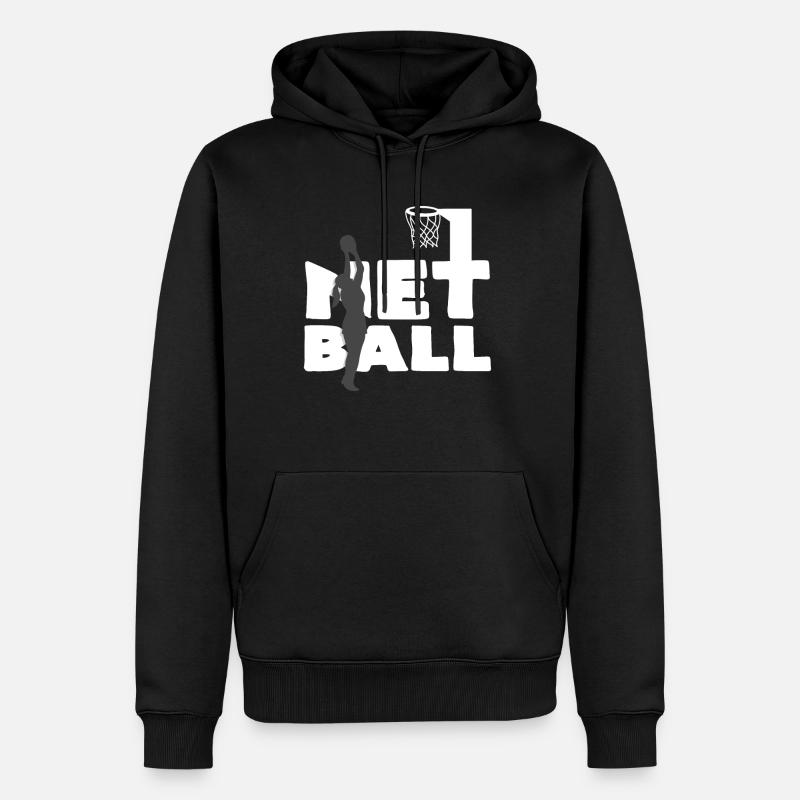 Netball - Männer Premium Bio Hoodie - Schwarz