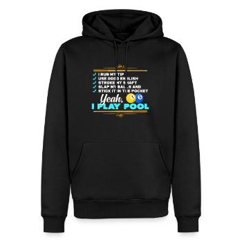 Billard billard - Sweat à capuche Premium bio Homme - noir - Devant - Nico (187cm)