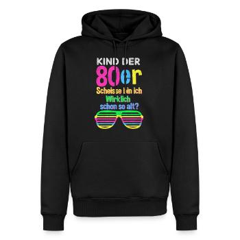 80er Jahre Party Mode lustiger Spruch Geschenk - Männer Premium Bio Hoodie - Schwarz - Vorne - Nico (187cm)