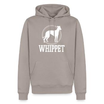 Whippet Hund Tier - Männer Premium Bio Hoodie - Taupe - Vorne - Nico (187cm)