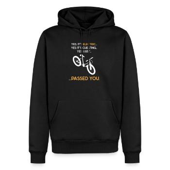 Ja, Es ist Elektrisch E-Bike Elektrofahrrad Biker - Männer Premium Bio Hoodie - Schwarz - Vorne - Nico (187cm)