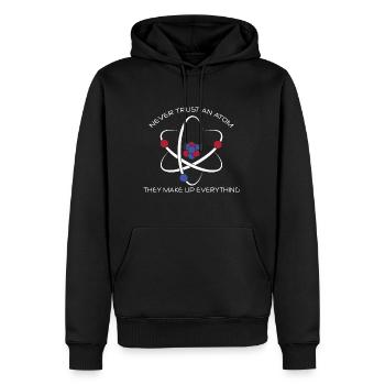 Ne faites jamais confiance à un professeur d'école de chimie Atom - Sweat à capuche Premium bio Homme - noir - Devant - Nico (187cm)