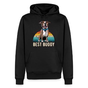 American Staffordshire Terrier cadeau rétro shir - Sweat à capuche Premium bio Homme - noir - Devant - Nico (187cm)