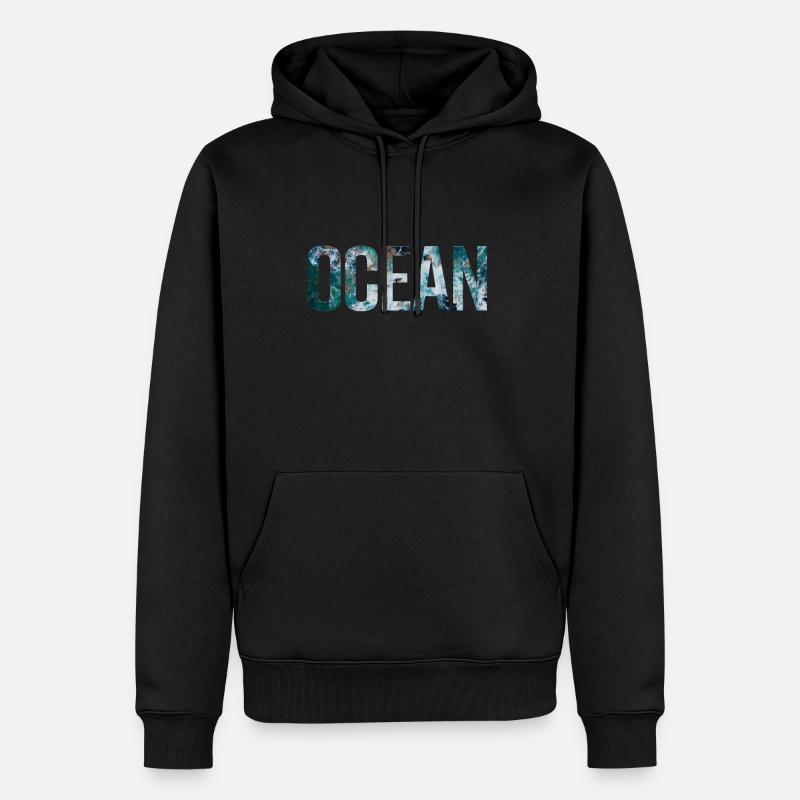 ocean - Männer Premium Bio Hoodie - Schwarz