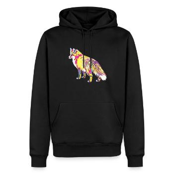 Renard - Sweat à capuche Premium bio Homme - noir - Devant - Nico (187cm)