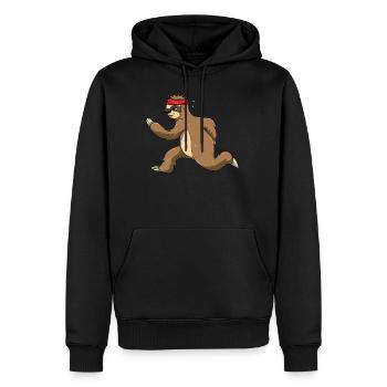 Drôle de paresseux Jogging Jogging Cadeau - Sweat à capuche Premium bio Homme - noir - Devant - Nico (187cm)