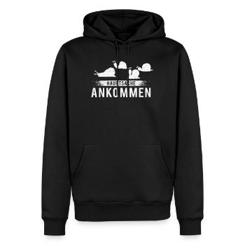 Courir courir en disant que le principal est d'arriver - Sweat à capuche Premium bio Homme - noir - Devant - Nico (187cm)
