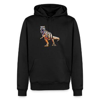 T-Rex - Sweat à capuche Premium bio Homme - noir - Devant - Nico (187cm)