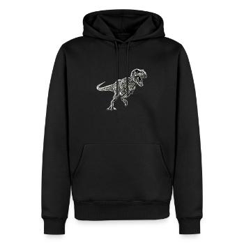 T-Rex - Sweat à capuche Premium bio Homme - noir - Devant - Nico (187cm)