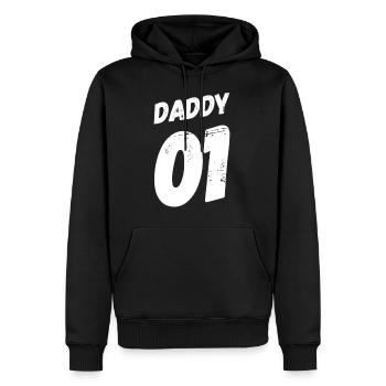 daddy 01 - Men’s Premium Organic Hoodie - black - Front - Nico (187cm)