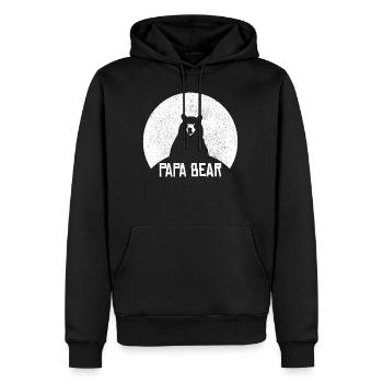 Papa Bear proud Daddy stolzer Vater - Männer Premium Bio Hoodie - Schwarz - Vorne - Nico (187cm)