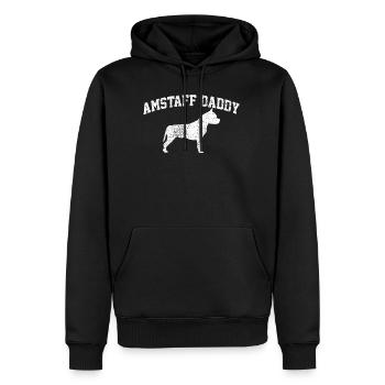 American Staffordshire - Sweat à capuche Premium bio Homme - noir - Devant - Nico (187cm)