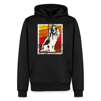 Chemise cadeau rétro Cavalier King Charles Spaniel - Sweat à capuche Premium bio Homme - noir - Devant - Nico (187cm)