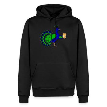 Chope de bière bière de paon cadeau de fête drôle de fête - Sweat à capuche Premium bio Homme - noir - Devant - Nico (187cm)