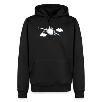 Plane pilot flying flight mechanic gift - Men’s Premium Organic Hoodie - black - Front - Nico (187cm)