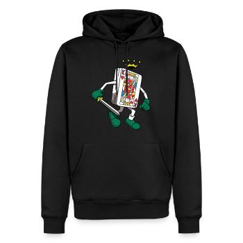 Herz König Poker Karte Spielen Deck Casino Holdem - Männer Premium Bio Hoodie - Schwarz - Vorne - Nico (187cm)