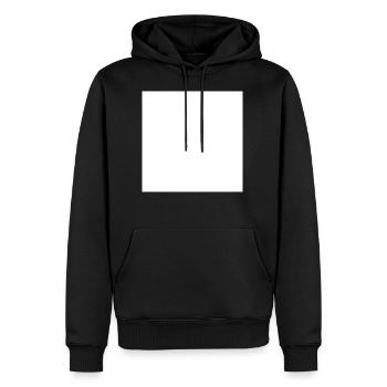 Quadrat Weiß - Männer Premium Bio Hoodie - Schwarz - Vorne - Nico (187cm)