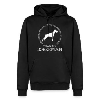 DOBERMANN - Männer Premium Bio Hoodie - Schwarz - Vorne - Nico (187cm)