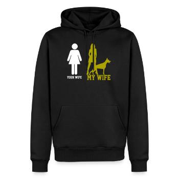Doberman Rettungshund - Männer Premium Bio Hoodie - Schwarz - Vorne - Nico (187cm)