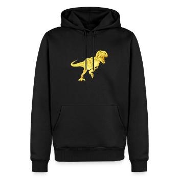 T-Rex - Männer Premium Bio Hoodie - Schwarz - Vorne - Nico (187cm)