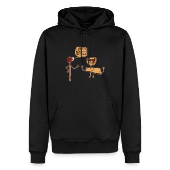 Hache en bois - Sweat à capuche Premium bio Homme - noir - Devant - Nico (187cm)