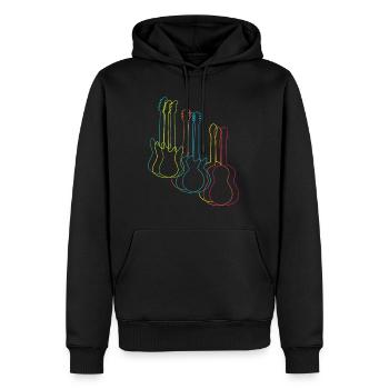 Guitares électriques joueur T-shirt cadeau guitare - Sweat à capuche Premium bio Homme - noir - Devant - Nico (187cm)