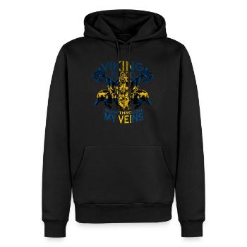 Wikinger Blut fließt in schwedischen Adern Schwede - Männer Premium Bio Hoodie - Schwarz - Vorne - Nico (187cm)