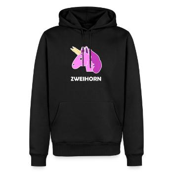 Licorne licorne - Sweat à capuche Premium bio Homme - noir - Devant - Nico (187cm)