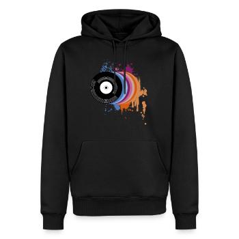 Disque Vinyle Cadeau Vinyle - Sweat à capuche Premium bio Homme - noir - Devant - Nico (187cm)