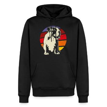 Chemise cadeau rétro Bulldog Anglais - Sweat à capuche Premium bio Homme - noir - Devant - Nico (187cm)