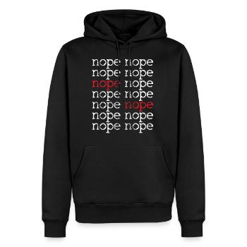 Nope Humor Zitat - Männer Premium Bio Hoodie - Schwarz - Vorne - Nico (187cm)