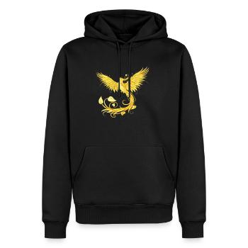 Phoenix - Men’s Premium Organic Hoodie - black - Front - Nico (187cm)