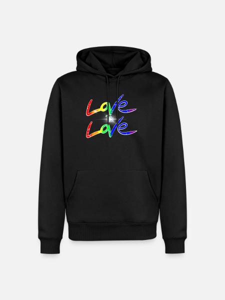 LGBTQ Love is Love is Love - Männer Premium Bio Hoodie - Schwarz