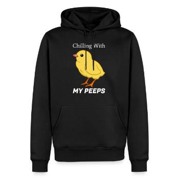 Poulet Poulet Poulets Bip Farm Farmer - Sweat à capuche Premium bio Homme - noir - Devant - Nico (187cm)
